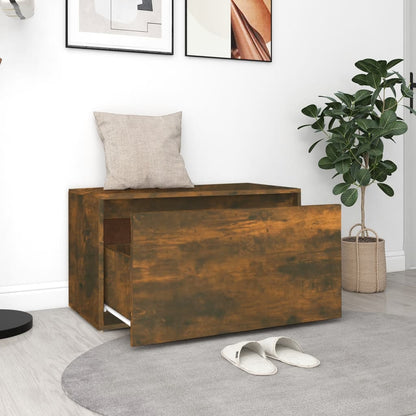 vidaXL Hall Bench | Smoked Oak | Engineered Wood | 80 cm | Entryway Bench