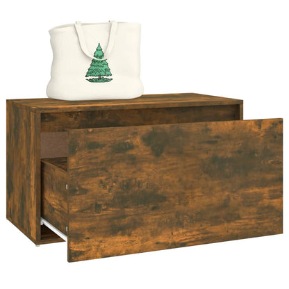 vidaXL Hall Bench | Smoked Oak | Engineered Wood | 80 cm | Entryway Bench