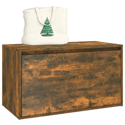vidaXL Hall Bench | Smoked Oak | Engineered Wood | 80 cm | Entryway Bench