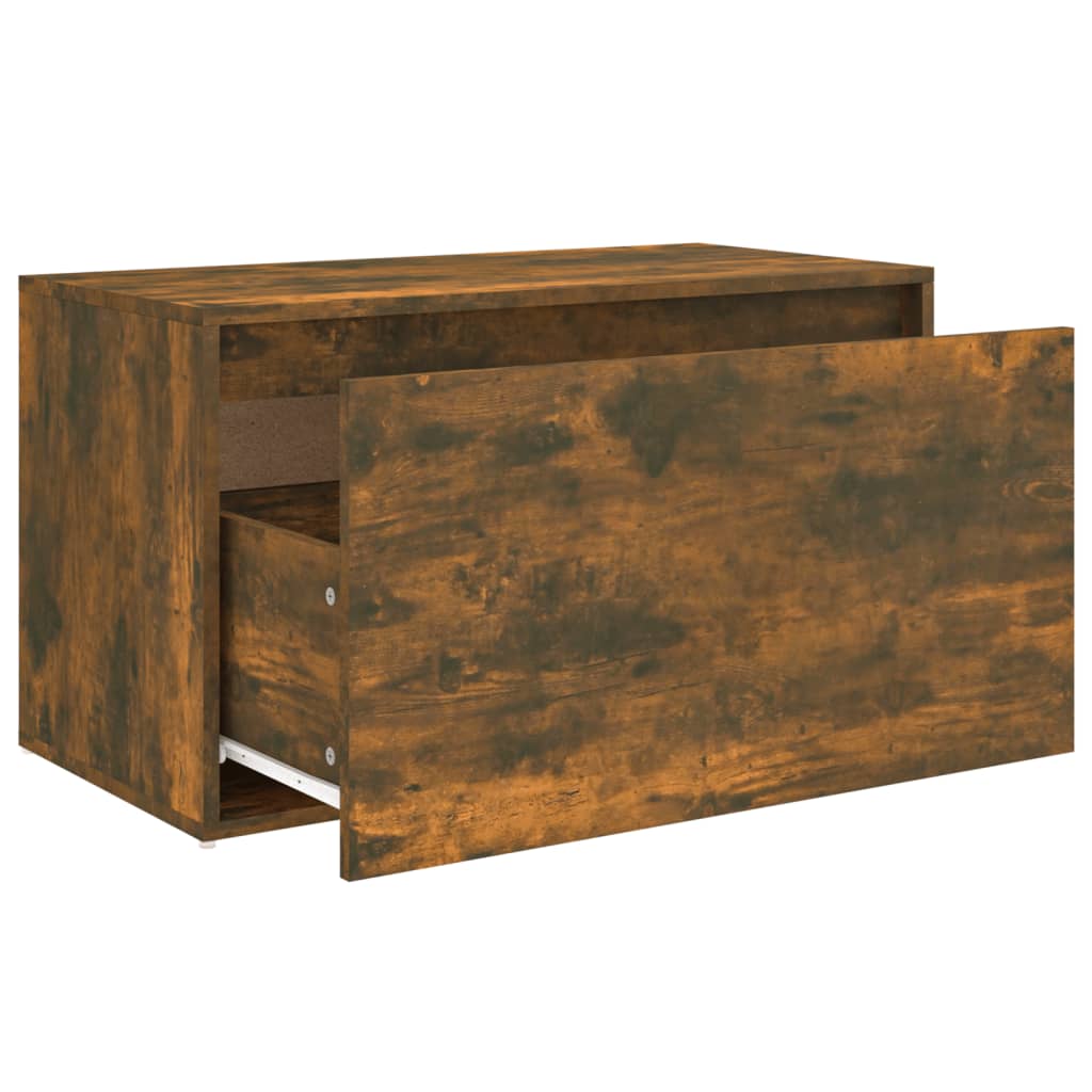 vidaXL Hall Bench | Smoked Oak | Engineered Wood | 80 cm | Entryway Bench
