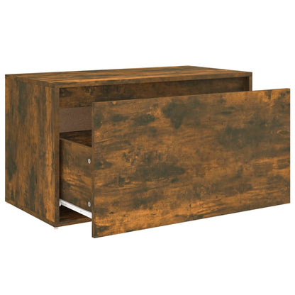 vidaXL Hall Bench | Smoked Oak | Engineered Wood | 80 cm | Entryway Bench