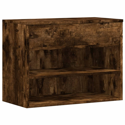 816050 vidaXL Shoe Bench Smoked Oak 60x30x45 cm Engineered Wood
