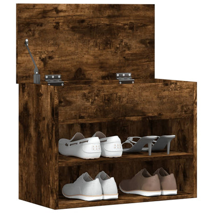 816050 vidaXL Shoe Bench Smoked Oak 60x30x45 cm Engineered Wood