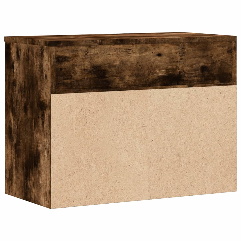 816050 vidaXL Shoe Bench Smoked Oak 60x30x45 cm Engineered Wood