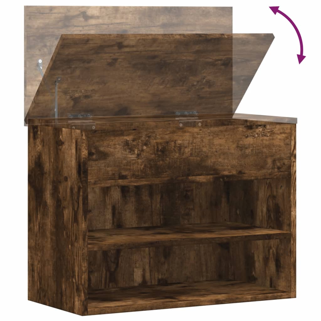 816050 vidaXL Shoe Bench Smoked Oak 60x30x45 cm Engineered Wood