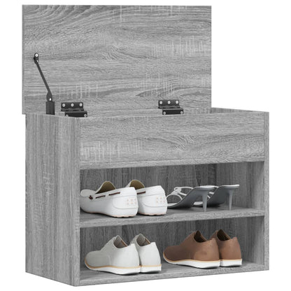 vidaXL Shoe Bench Grey Sonoma 60x30x45 cm Engineered Wood