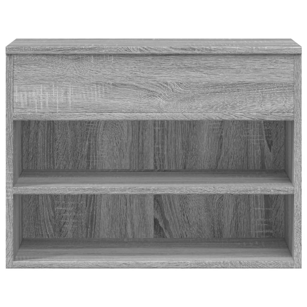 vidaXL Shoe Bench Grey Sonoma 60x30x45 cm Engineered Wood