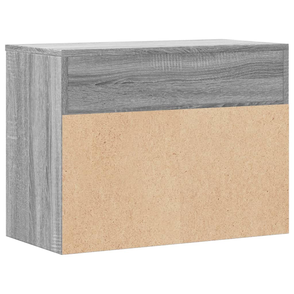 vidaXL Shoe Bench Grey Sonoma 60x30x45 cm Engineered Wood