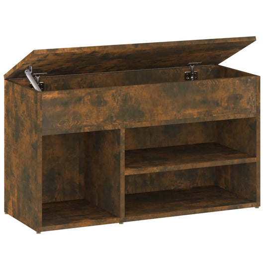 816053 vidaXL Shoe Bench Smoked Oak 80x30x45 cm Engineered Wood