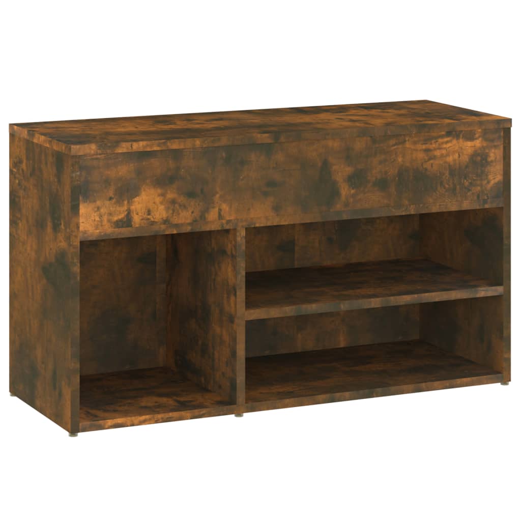 816053 vidaXL Shoe Bench Smoked Oak 80x30x45 cm Engineered Wood