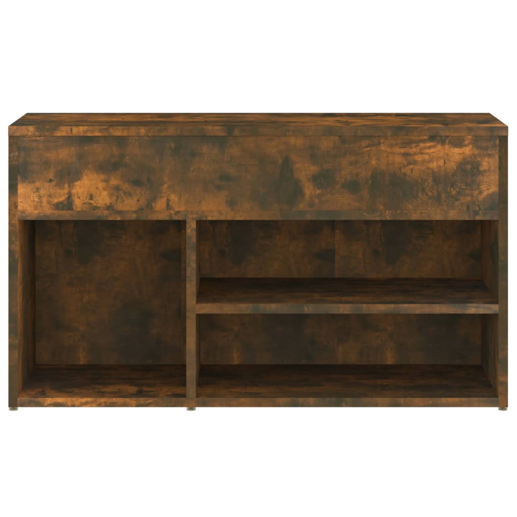 816053 vidaXL Shoe Bench Smoked Oak 80x30x45 cm Engineered Wood