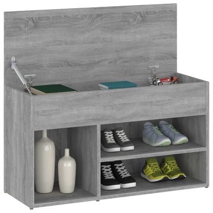 816054 vidaXL Shoe Bench Grey Sonoma 80x30x45 cm Engineered Wood