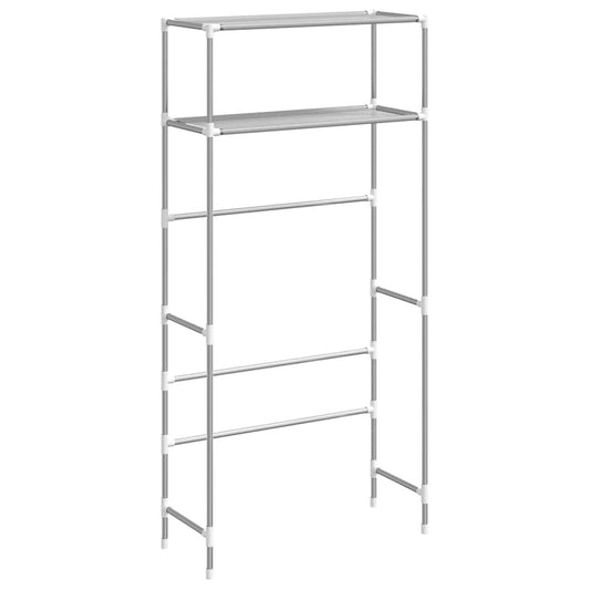 vidaXL 2-Tier Storage Rack over Washing Machine Grey 69x28x143 cm Iron