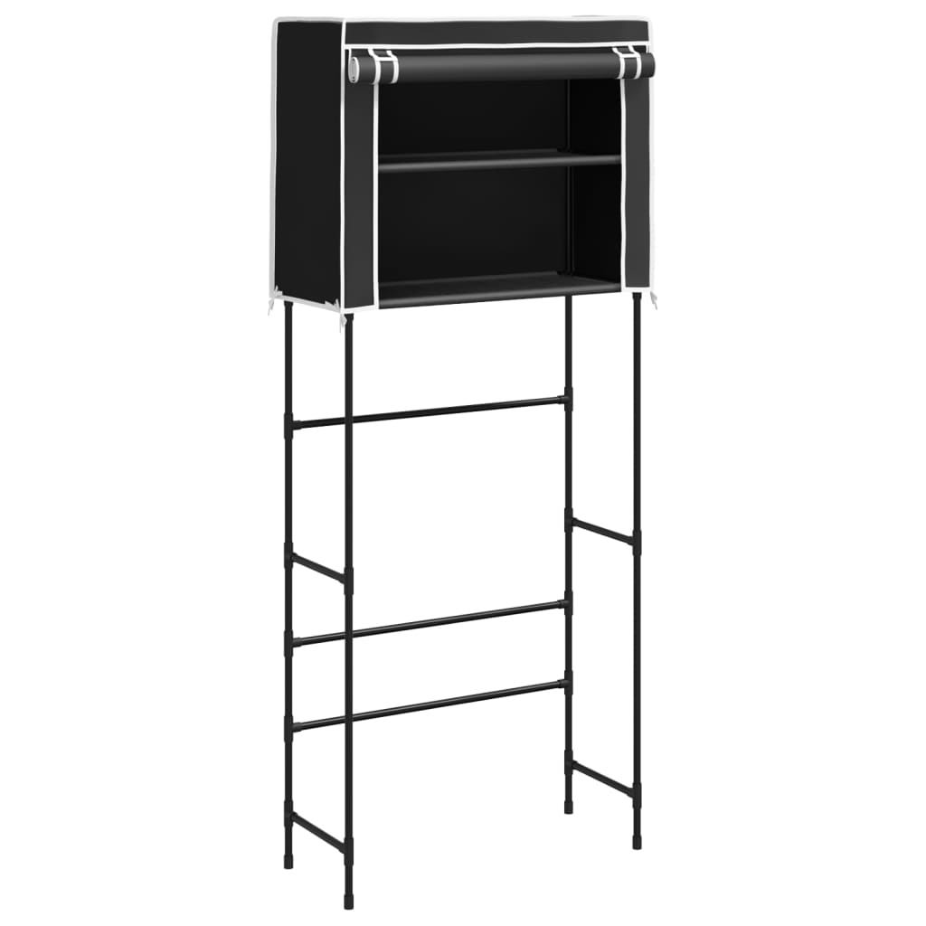 vidaXL 2-Tier Storage Rack over Laundry Machine Black 71x29.5x170.5 cm Iron