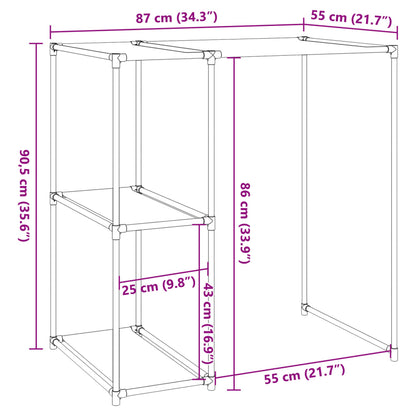 vidaXL Storage Rack over Washing Machine Black 87x55x90.5 cm Iron