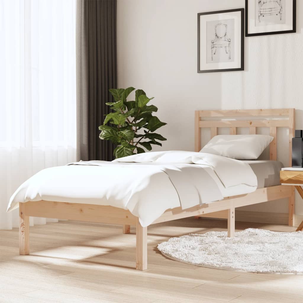 vidaXL Bed Frame without Mattress Small Single Solid Wood