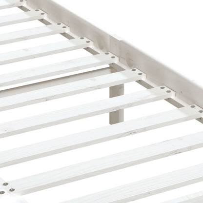 vidaXL Bed Frame without Mattress White Double Solid Wood