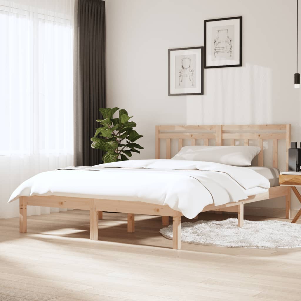 3100569 vidaXL Bed Frame without Mattress Solid Wood 140x190 cm (809997+814094)