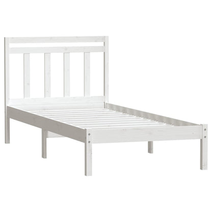 3100580 vidaXL Bed Frame without Mattress White Solid Wood 100x200 cm (810008+814080)
