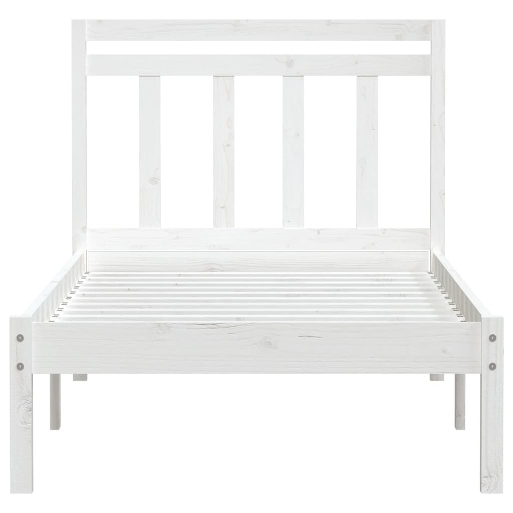 3100580 vidaXL Bed Frame without Mattress White Solid Wood 100x200 cm (810008+814080)