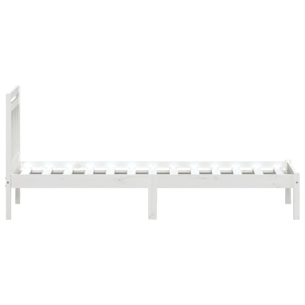 3100580 vidaXL Bed Frame without Mattress White Solid Wood 100x200 cm (810008+814080)