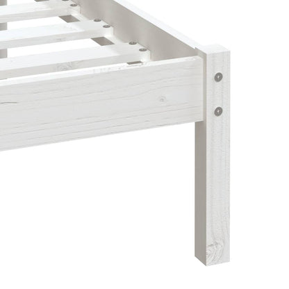 3100580 vidaXL Bed Frame without Mattress White Solid Wood 100x200 cm (810008+814080)