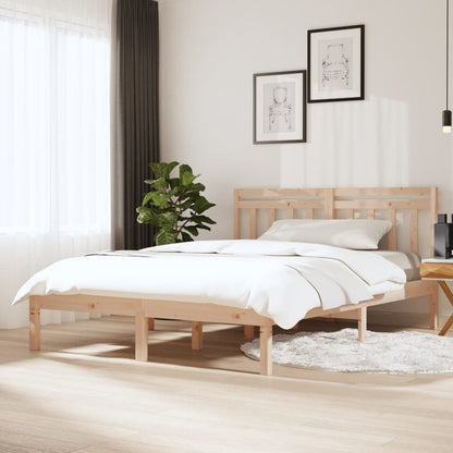 3100589 vidaXL Bed Frame without Mattress Solid Wood 140x200 cm (810017+814094)