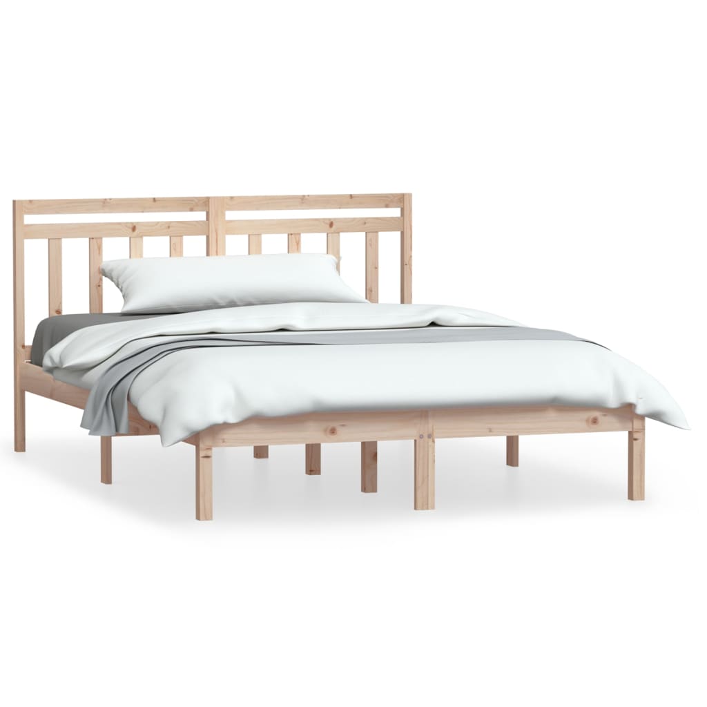 vidaXL Bed Frame without Mattress King Size Solid Wood