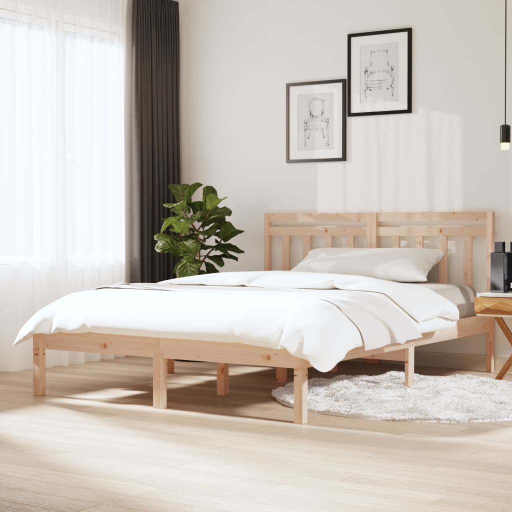 vidaXL Bed Frame without Mattress King Size Solid Wood