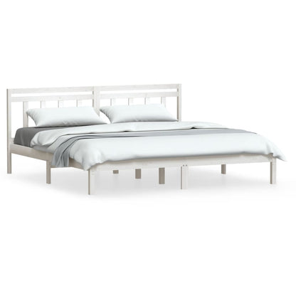 3100600 vidaXL Bed Frame without Mattress White Solid Wood 160x200 cm (810028+814105)