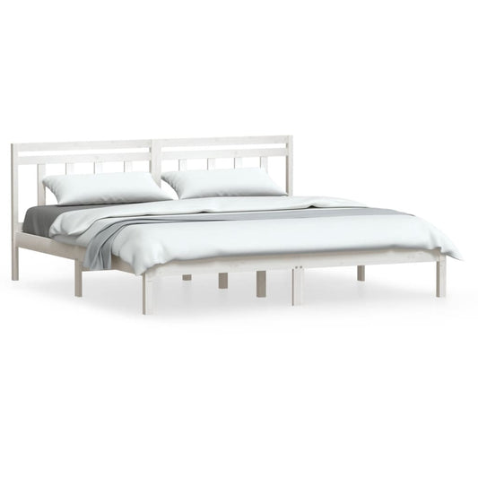 3100600 vidaXL Bed Frame without Mattress White Solid Wood 160x200 cm (810028+814105)