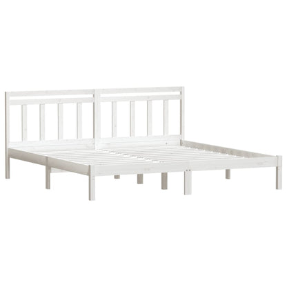 3100600 vidaXL Bed Frame without Mattress White Solid Wood 160x200 cm (810028+814105)