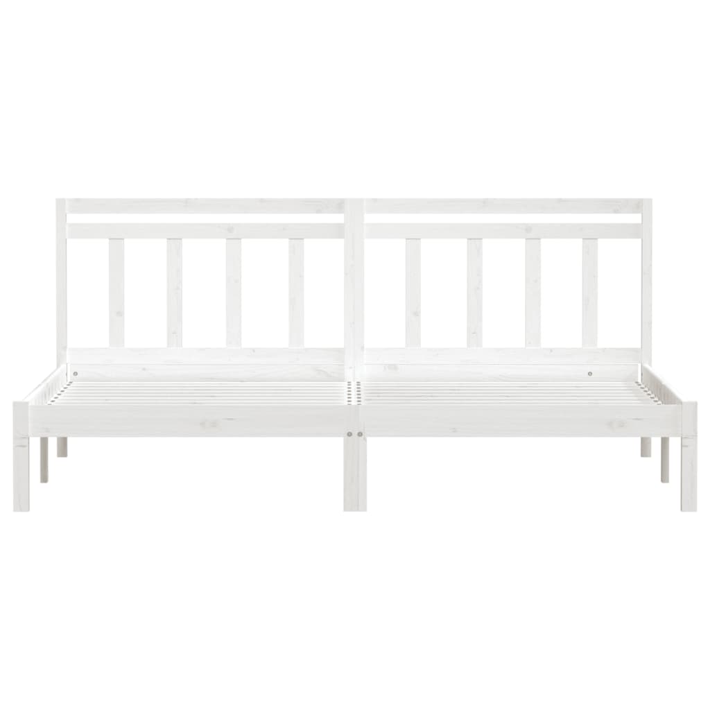 3100600 vidaXL Bed Frame without Mattress White Solid Wood 160x200 cm (810028+814105)