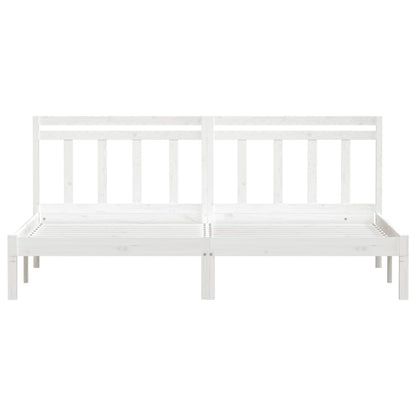 3100600 vidaXL Bed Frame without Mattress White Solid Wood 160x200 cm (810028+814105)