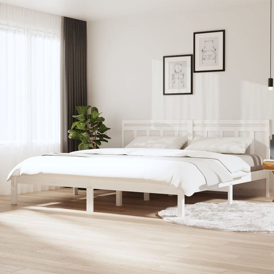 3100600 vidaXL Bed Frame without Mattress White Solid Wood 160x200 cm (810028+814105)