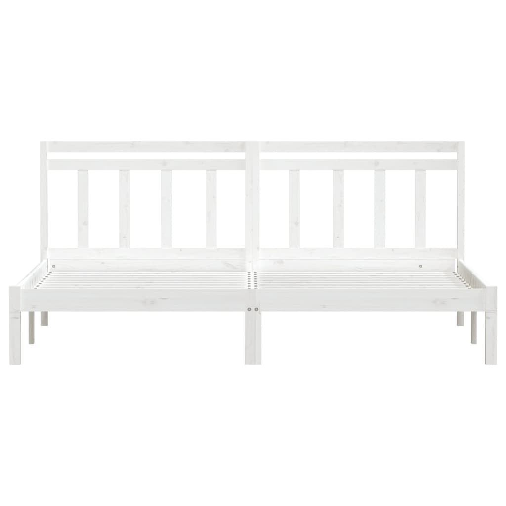vidaXL Bed Frame without Mattress White Super King Solid Wood