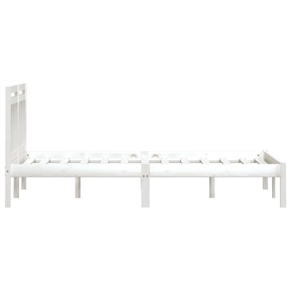 vidaXL Bed Frame without Mattress White Super King Solid Wood