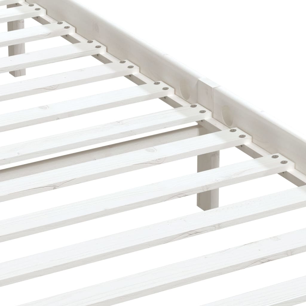 vidaXL Bed Frame without Mattress White Super King Solid Wood