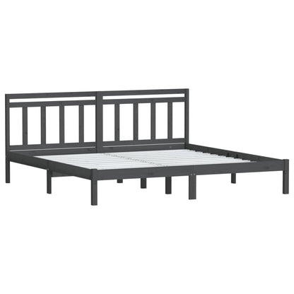 3100611 vidaXL Bed Frame without Mattress Grey Solid Wood 200x200 cm (810039+814116)
