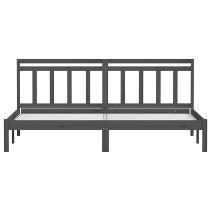 3100611 vidaXL Bed Frame without Mattress Grey Solid Wood 200x200 cm (810039+814116)
