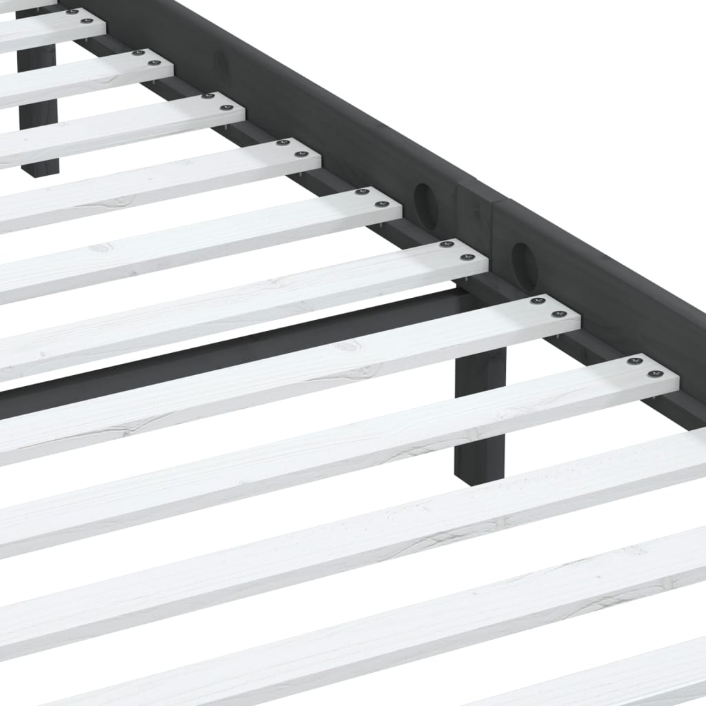 3100611 vidaXL Bed Frame without Mattress Grey Solid Wood 200x200 cm (810039+814116)