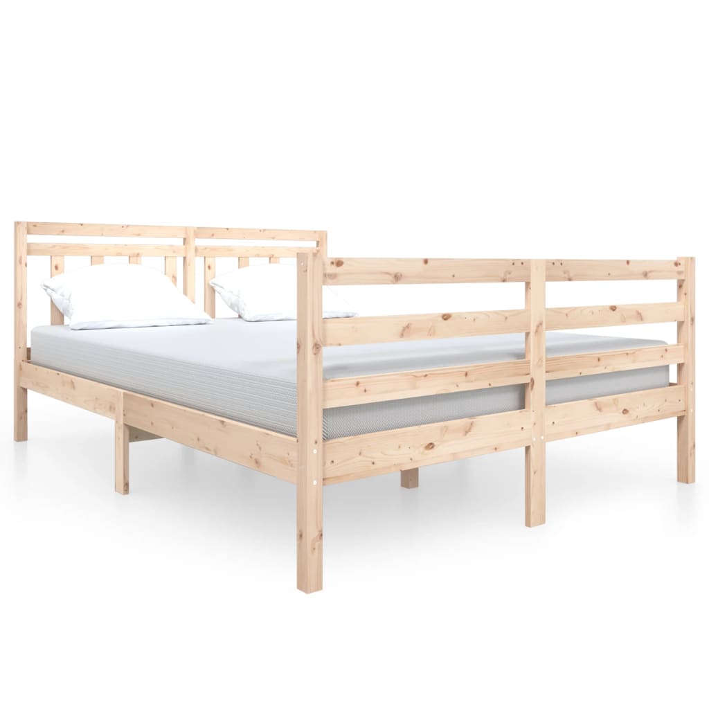 3100634 vidaXL Bed Frame without Mattress Solid Wood 140x190 cm (810410+814094)