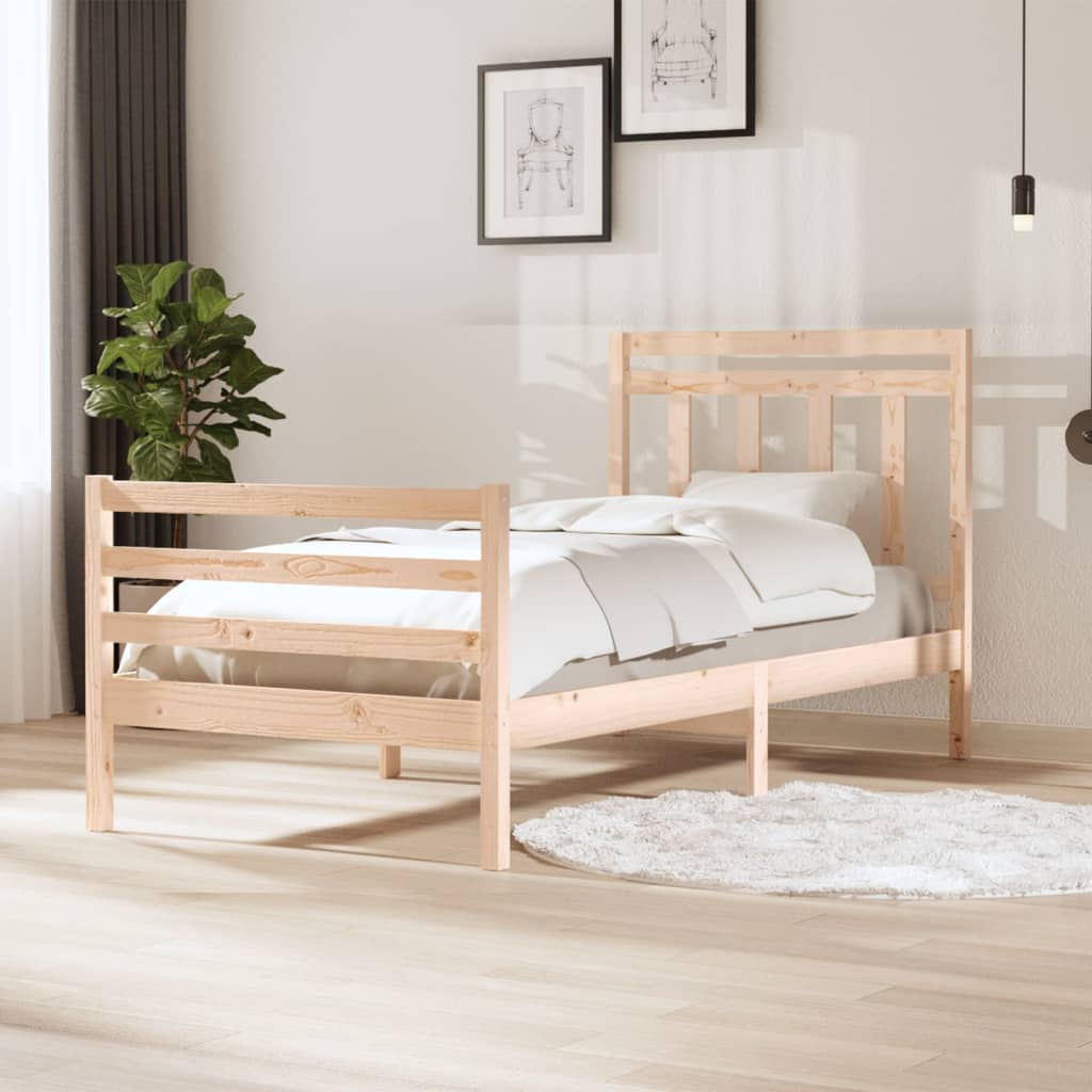 vidaXL Bed Frame without Mattress Solid Wood 100x200 cm