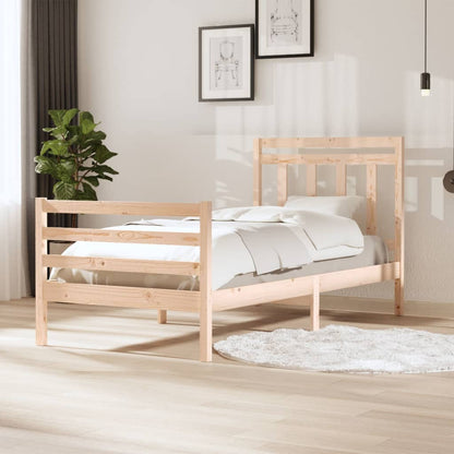 vidaXL Bed Frame without Mattress Solid Wood 100x200 cm