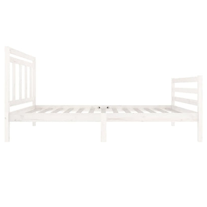 3100645 vidaXL Bed Frame without Mattress White Solid Wood 100x200 cm (810421+814080)