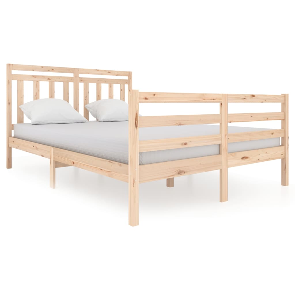 3100654 vidaXL Bed Frame without Mattress Solid Wood 140x200 cm (810430+814094)