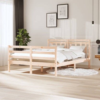 3100654 vidaXL Bed Frame without Mattress Solid Wood 140x200 cm (810430+814094)