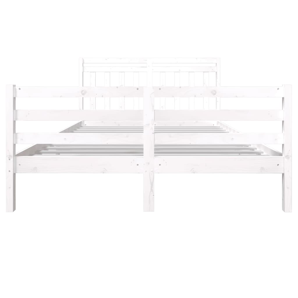 3100665 vidaXL Bed Frame without Mattress White Solid Wood 160x200 cm (810441+814105)