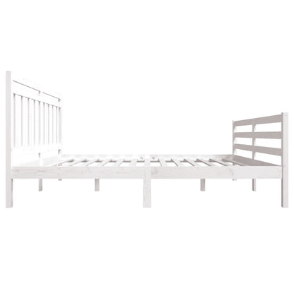 3100665 vidaXL Bed Frame without Mattress White Solid Wood 160x200 cm (810441+814105)
