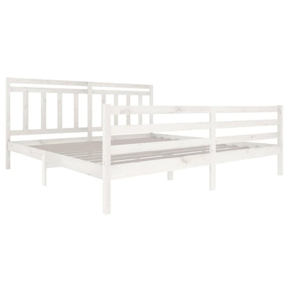 3100675 vidaXL Bed Frame without Mattress White Solid Wood 200x200 cm (810451+814115)